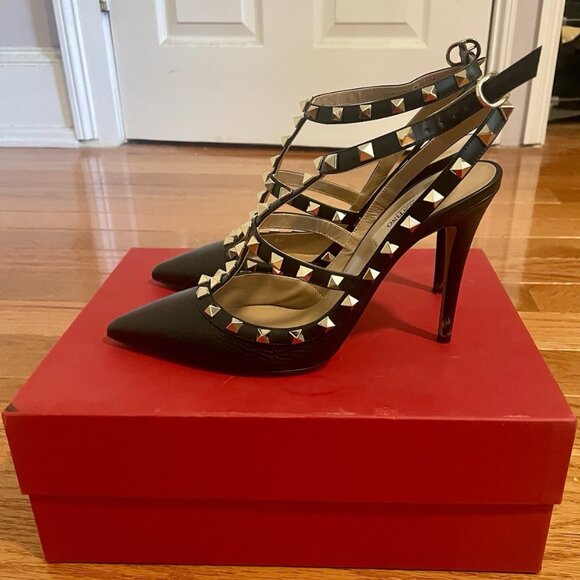 Valentino Garavani Shoes - Valentino Garavani Rock Stud Heels With Ankle Strap